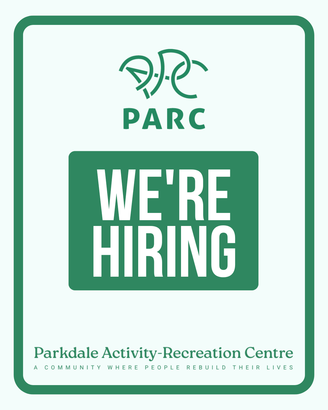Poster with text: We are hiring; Join our team